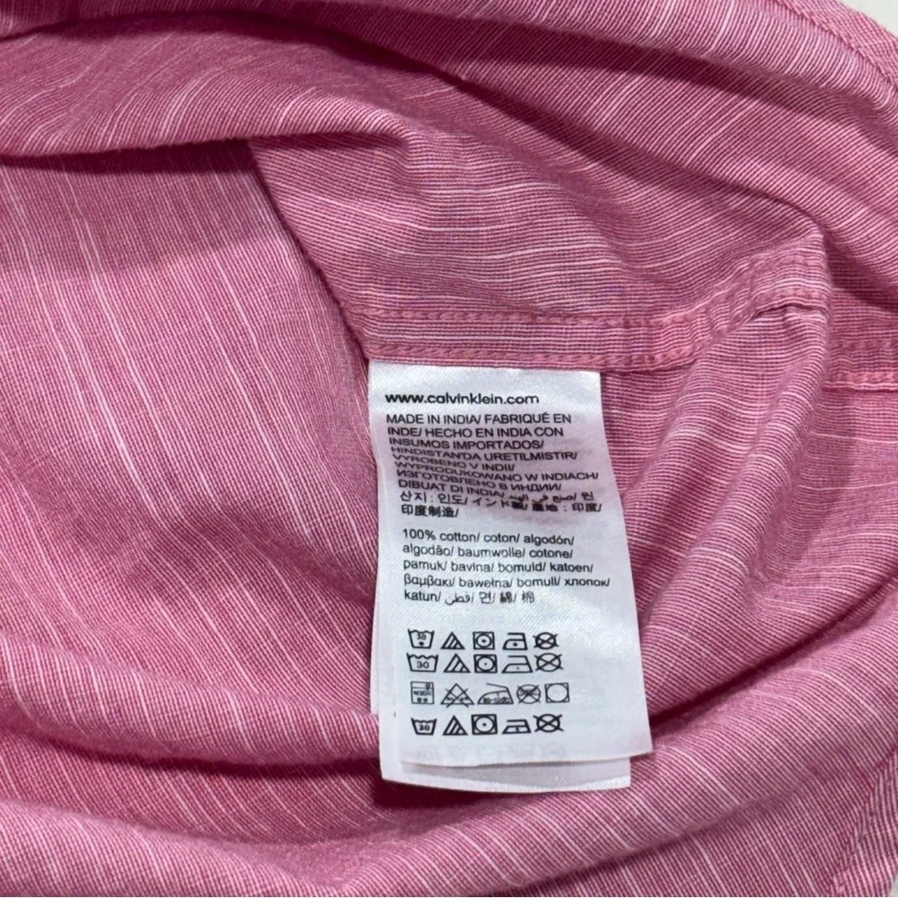 Calvin Klein Pink Long Sleeve Button-Up Shirt Men’s‎ M 100% Cotton